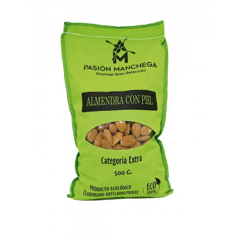 ALMENDRA COMUNA CON PIEL ECOLÓGICA 500G