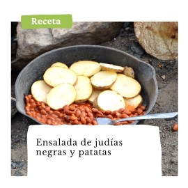 Ensalada templada de judías negras y patata