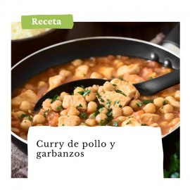 Curry de pollo y garbanzos.